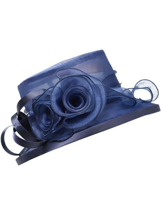 Floral Flat Top Sun Visor Hat for Women | Wedding, Cocktail, Derby Cap main image 4